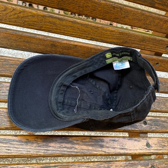 John Deere Black Vintage faded Hat adjustable back strap cap - Picture 5 of 14